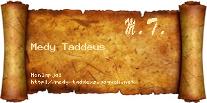 Medy Taddeus névjegykártya
